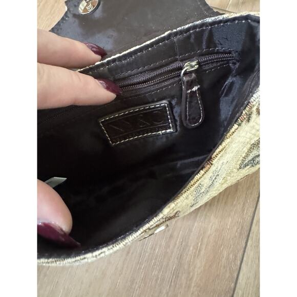 Vintage Y2K NY & Co Mini Tiny Tapestry Purse Floral Mocha Cottagecore - Picture 8 of 11